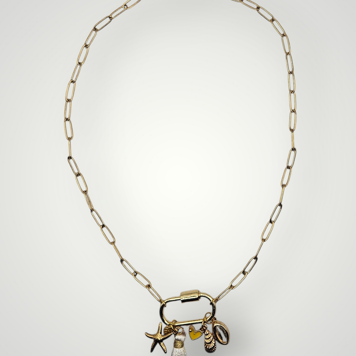 Gouden Schakelketting met Bedels – Stainless Steel (46 cm)