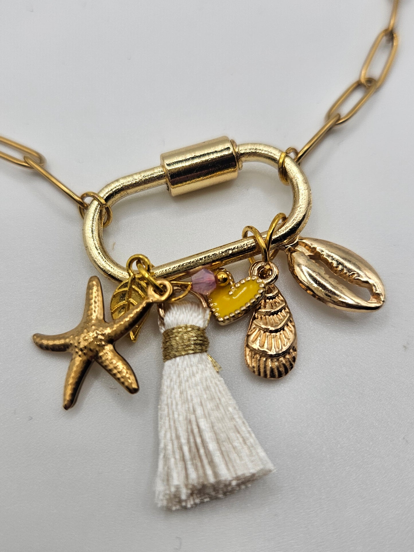 Gouden Schakelketting met Bedels – Stainless Steel (46 cm)