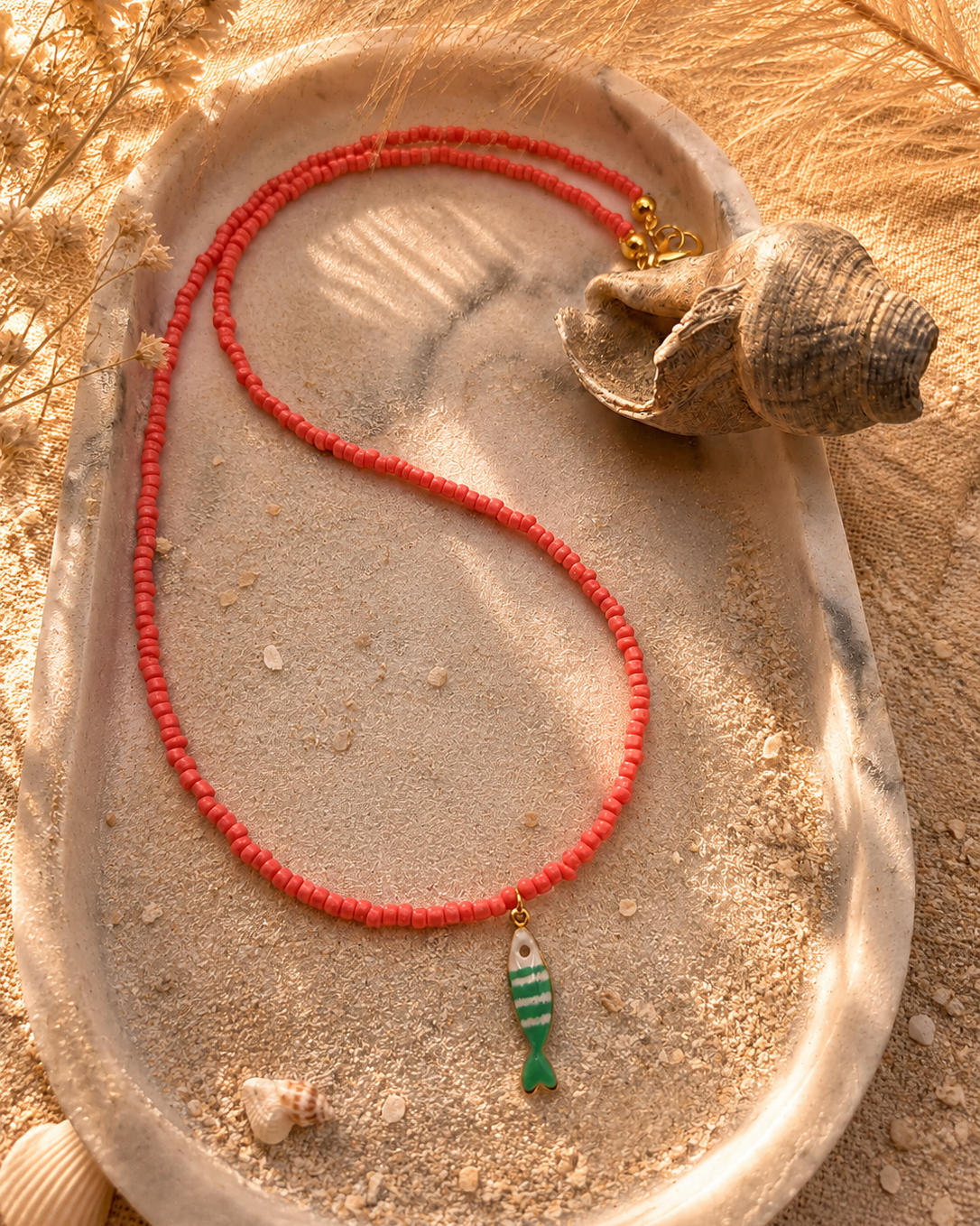 Koraalroze fish necklace 🐠 - summer beach collection