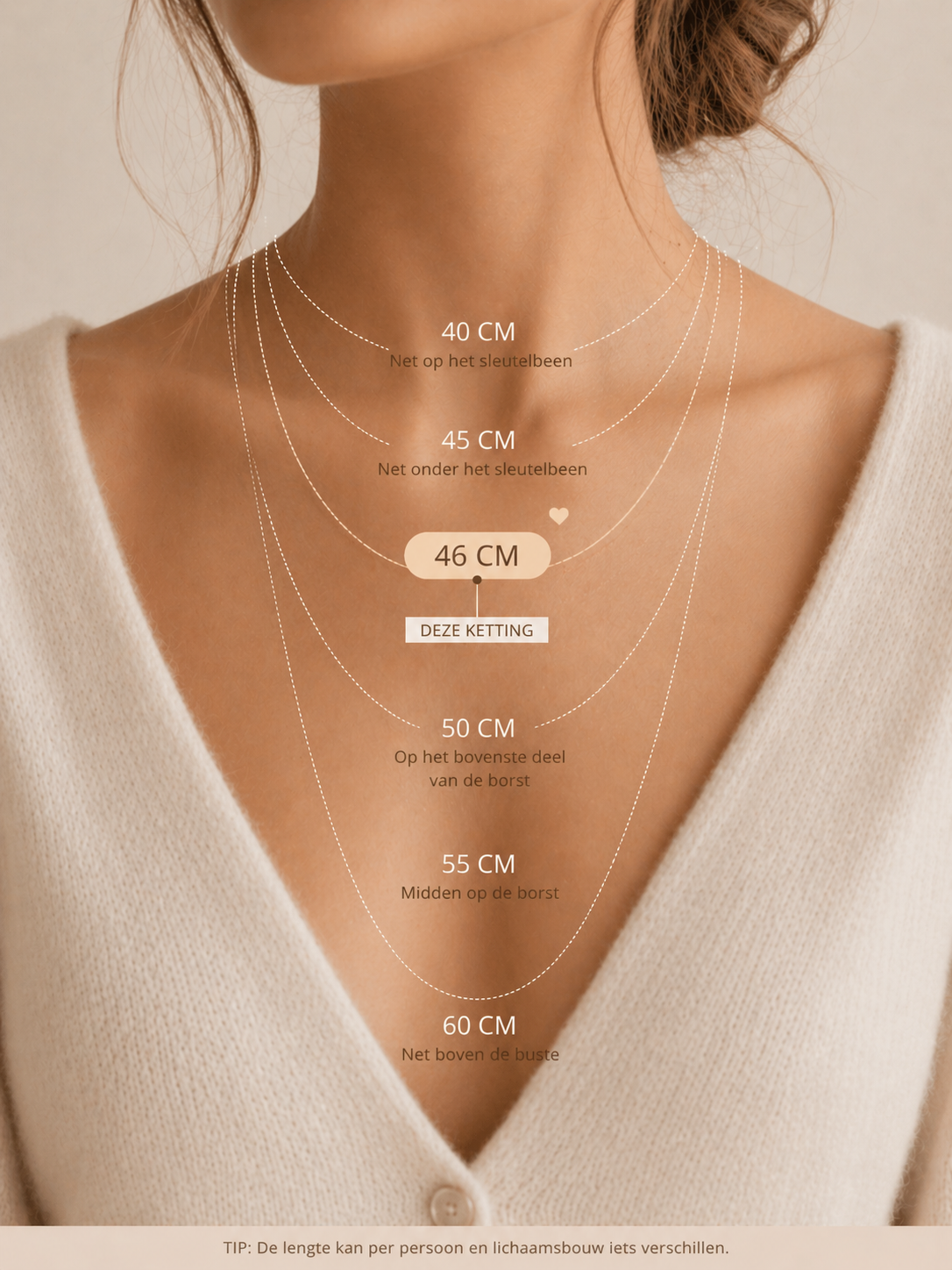 Gouden Schakelketting met Bedels – Stainless Steel (46 cm)