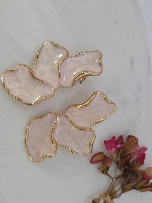 Statement oorbellen – Zacht Roze & Goud 🌸
