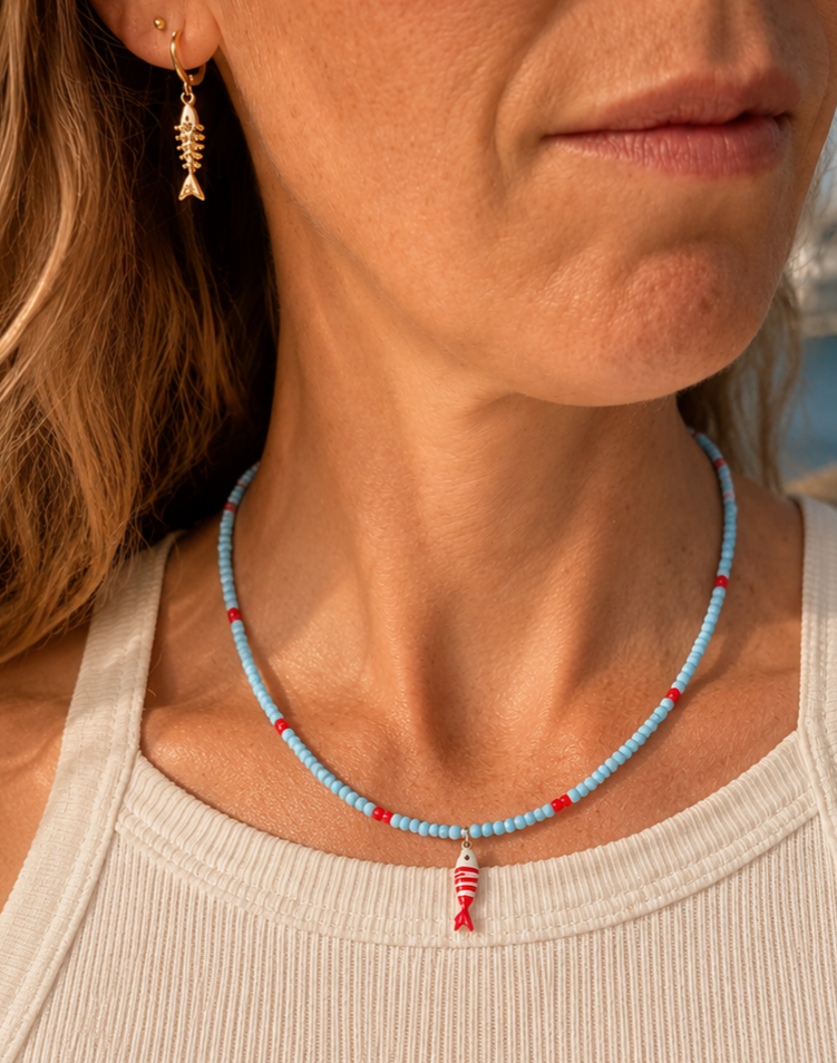 Marina beachketting met Visje