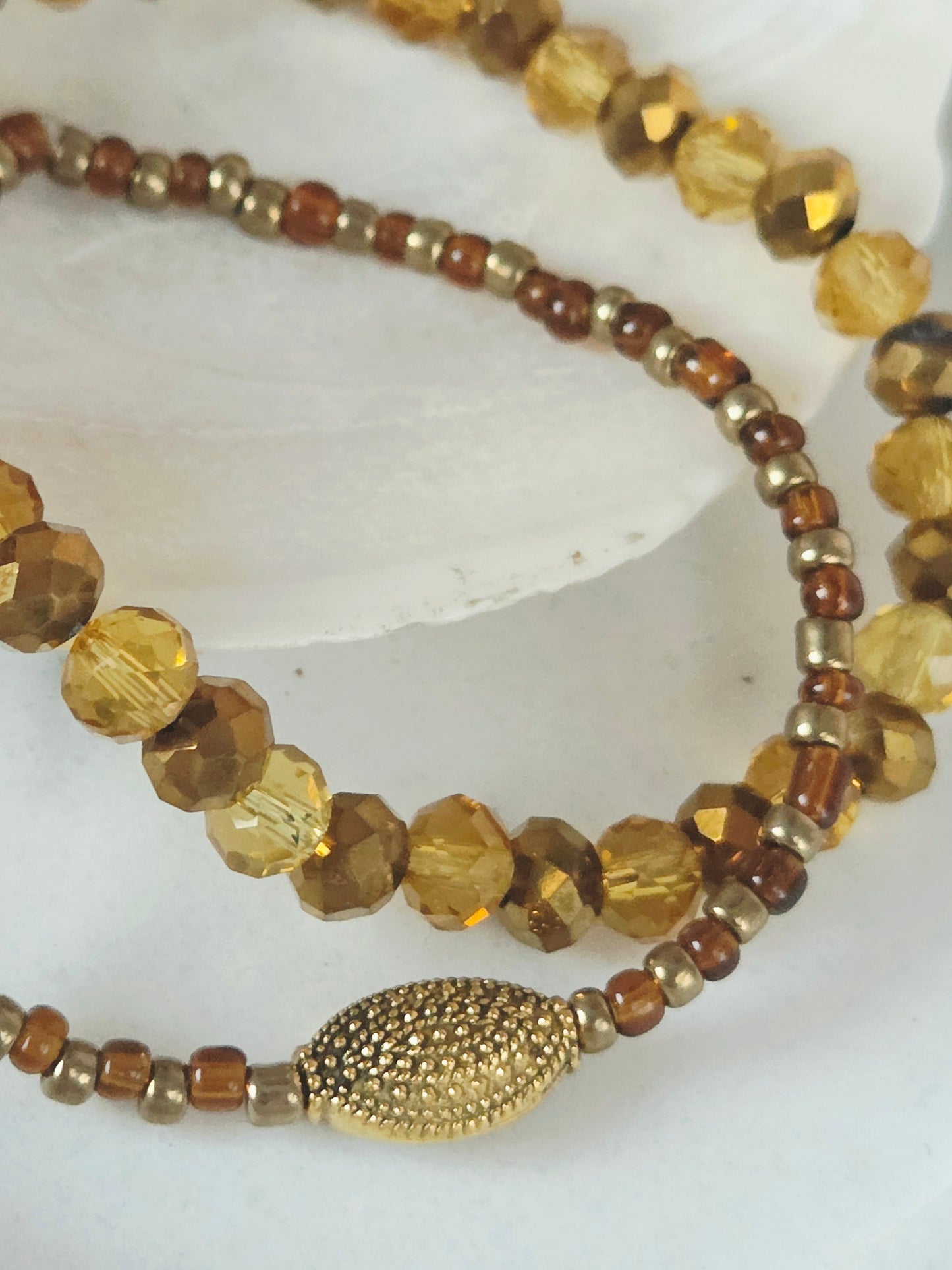 Boho/chique set van twee armbandjes 🤎🌟